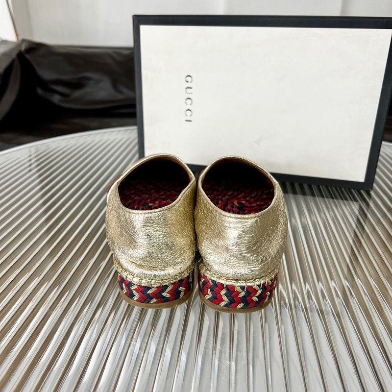 Gucci Gucci Gold Fisherman Shoes with Stripes 0079 Size US 6.5 / EU 39-40 - 3 Thumbnail