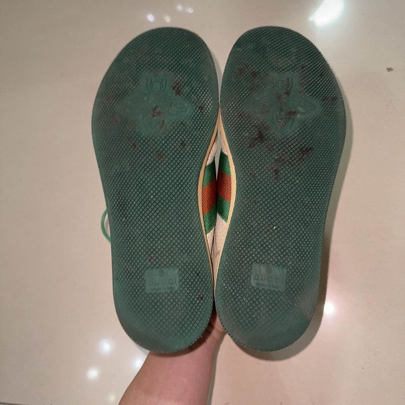 Gucci Gucci Screener Leather Low-Top Sneakers in Green 0079 Size US 8.5 / EU 41-42 - 4 Thumbnail