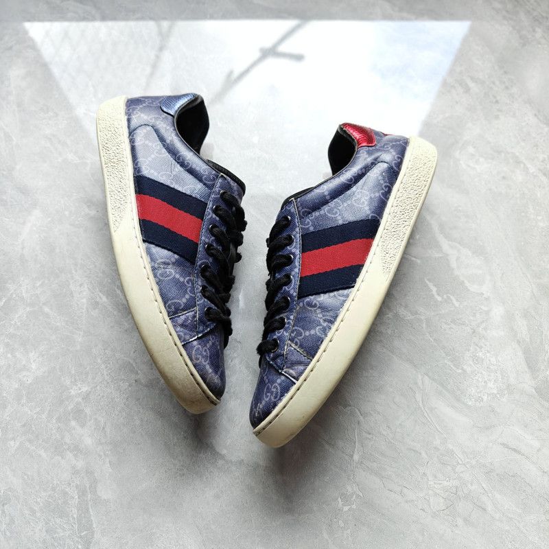 Gucci Gucci Ace Canvas Leather Sneakers for Men 0079 Size US 7 / EU 40 - 11 Thumbnail