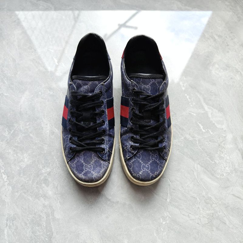 Gucci Gucci Ace Canvas Leather Sneakers for Men 0079 Size US 7 / EU 40 - 2 Thumbnail