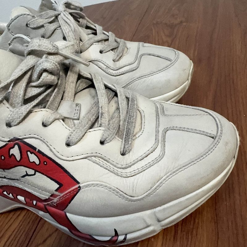 Gucci Gucci Rhyton Leather Lips Print Sneakers 0079 Size US 7.5 / EU 40-41 - 8 Thumbnail