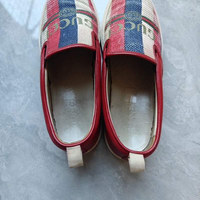 Gucci Gucci Striped Slip-On Fashion Sneakers for Men 0079 Size US 8.5 / EU 41-42 - 6 Thumbnail