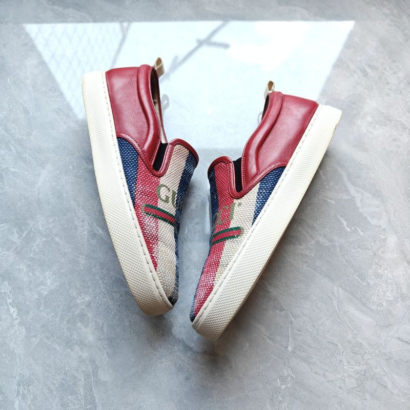 Gucci Gucci Striped Slip-On Fashion Sneakers for Men 0079 Size US 8.5 / EU 41-42 - 10 Thumbnail