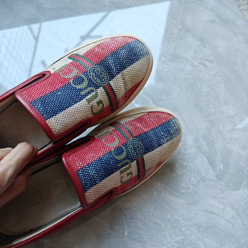 Gucci Gucci Striped Slip-On Fashion Sneakers for Men 0079 Size US 8.5 / EU 41-42 - 8 Thumbnail