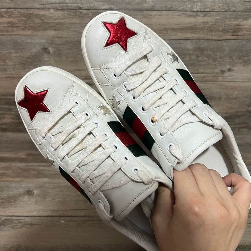 Gucci Gucci Ace Star Fashion Sneakers for Men 0079 Size US 8 / EU 41 - 7 Thumbnail