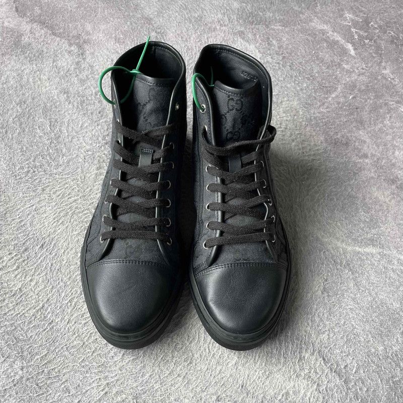 Gucci Gucci Retro GG Canvas Fashion High-Top Sneakers 0079 Size US 8.5 / EU 41-42 - 2 Thumbnail