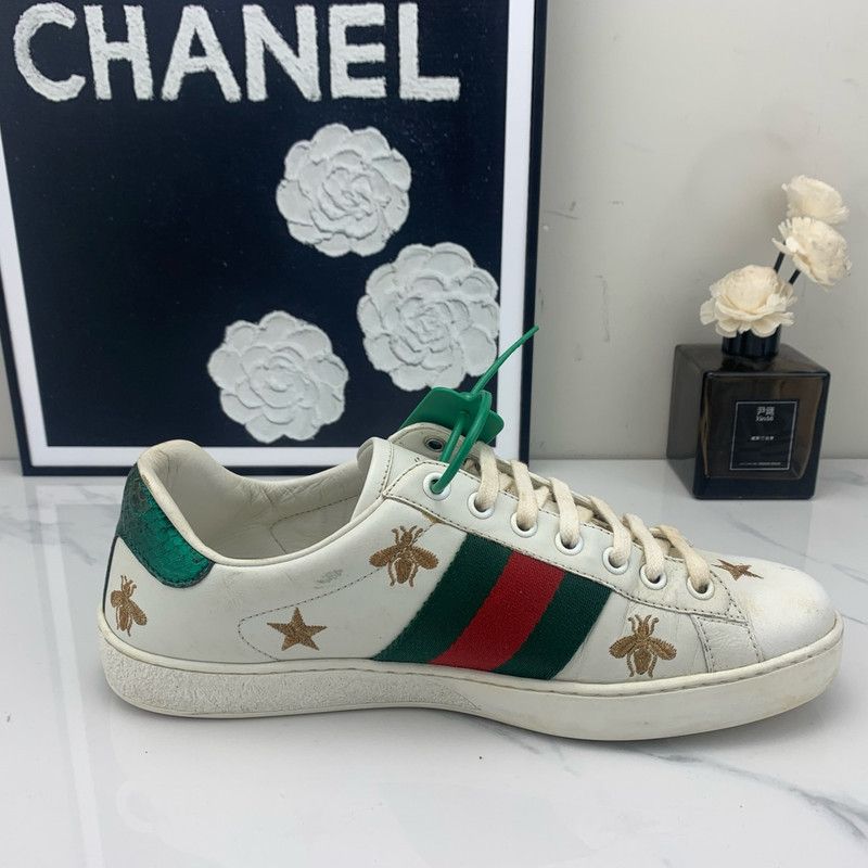 Gucci Gucci Ace Leather Bee Embroidered Sneakers 0079 Size US 6.5 / EU 39-40 - 7 Thumbnail
