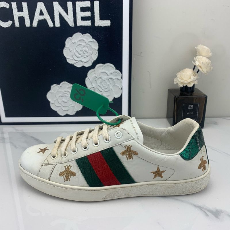 Gucci Gucci Ace Leather Bee Embroidered Sneakers 0079 Size US 6.5 / EU 39-40 - 6 Thumbnail
