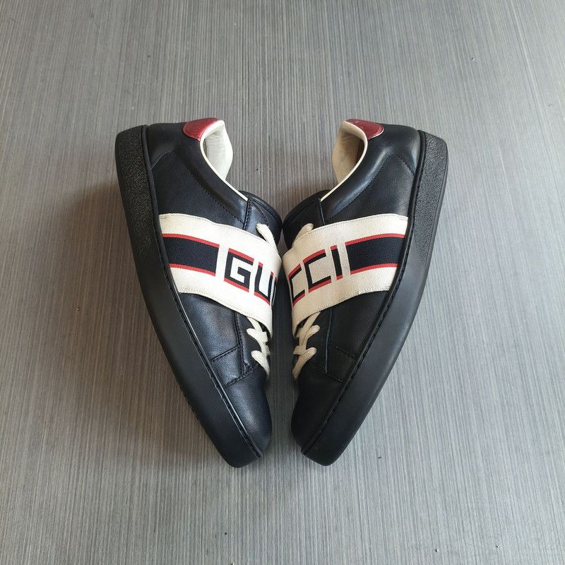 Gucci Gucci Ace Leather Striped Fashion Sneakers for Men 0079 Size US 7 / EU 40 - 9 Thumbnail