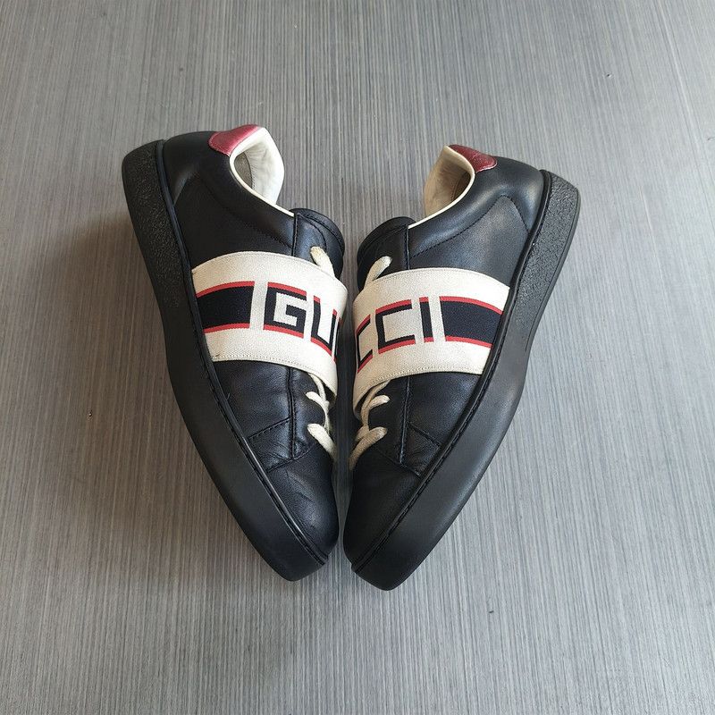Gucci Gucci Ace Leather Striped Fashion Sneakers for Men 0079 Size US 7 / EU 40 - 8 Thumbnail