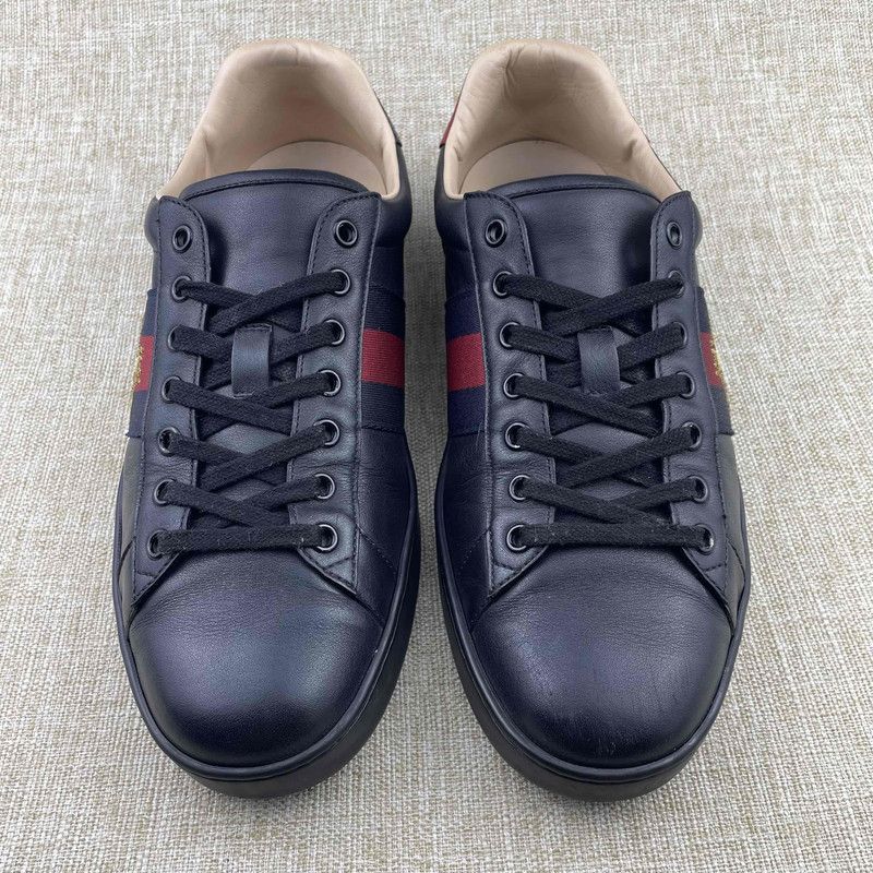 Gucci Gucci Ace Black Bee Embroidered Fashion Sneakers 0079 Size US 9.5 / EU 42-43 - 2 Thumbnail