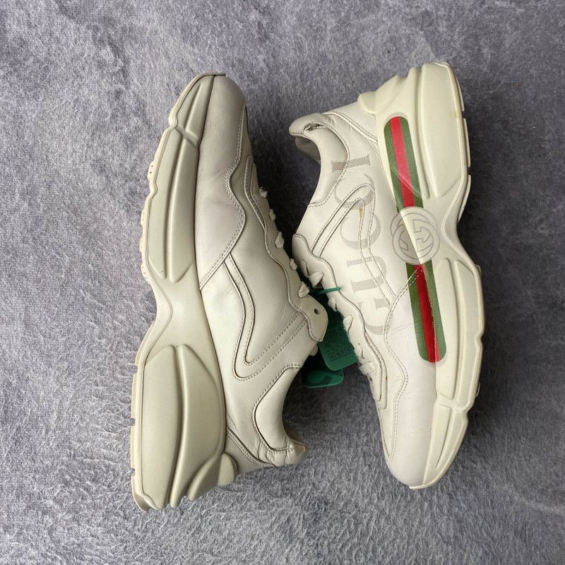 Gucci Gucci Rhyton Logo Dad Sneakers in Ivory White 0079 Size US 8 / EU 41 - 7 Thumbnail