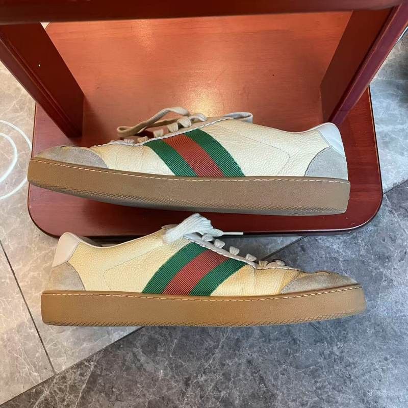Gucci GUCCI G74 Web Leather Low-Top Sneakers for Men 0079 Size US 10.5 / EU 43-44 - 6 Thumbnail