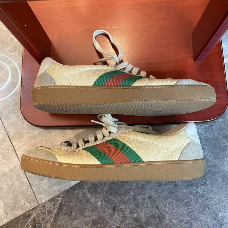 Gucci GUCCI G74 Web Leather Low-Top Sneakers for Men 0079 Size US 10.5 / EU 43-44 - 7 Thumbnail