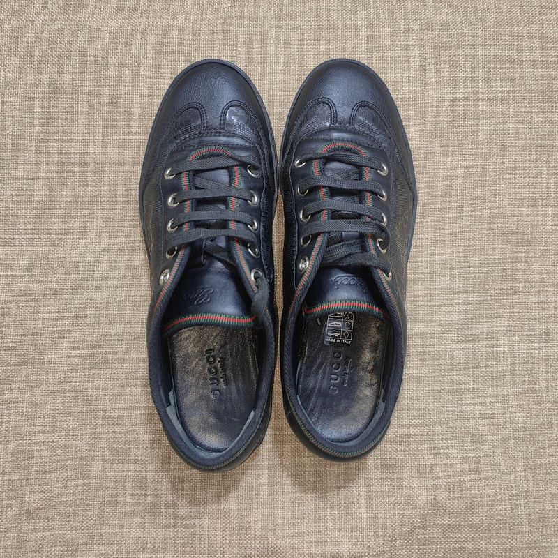 Gucci Gucci Stylish Black Leather Sneakers 0079 Size US 6.5 / EU 39-40 - 9 Thumbnail
