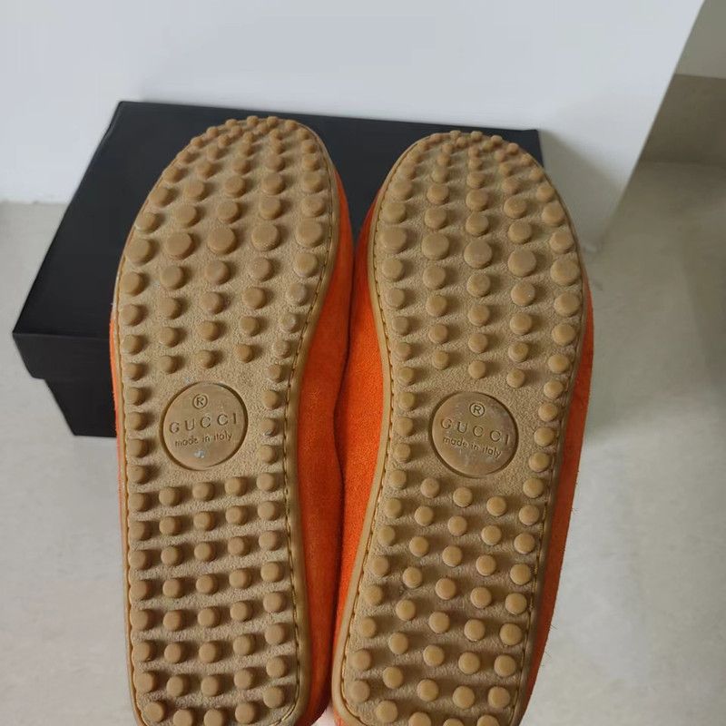 Gucci Gucci Orange Suede Loafers for Men 0079 Size US 8.5 / EU 41-42 - 4 Thumbnail