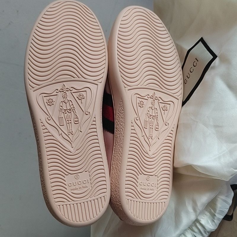 Gucci Gucci ACE Pink Embellished Sneakers 0079 Size US 5 / EU 37 - 4 Thumbnail