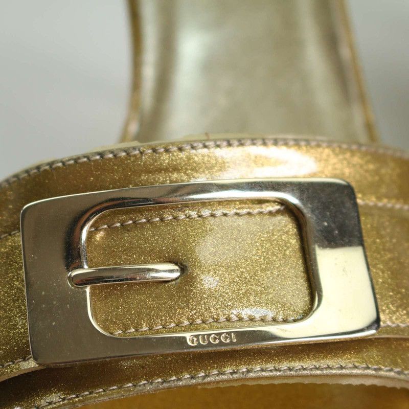 Gucci Gucci Golden High Heels with Stylish Buckle 0079 Size US 5.5 / EU 38 - 17 Thumbnail