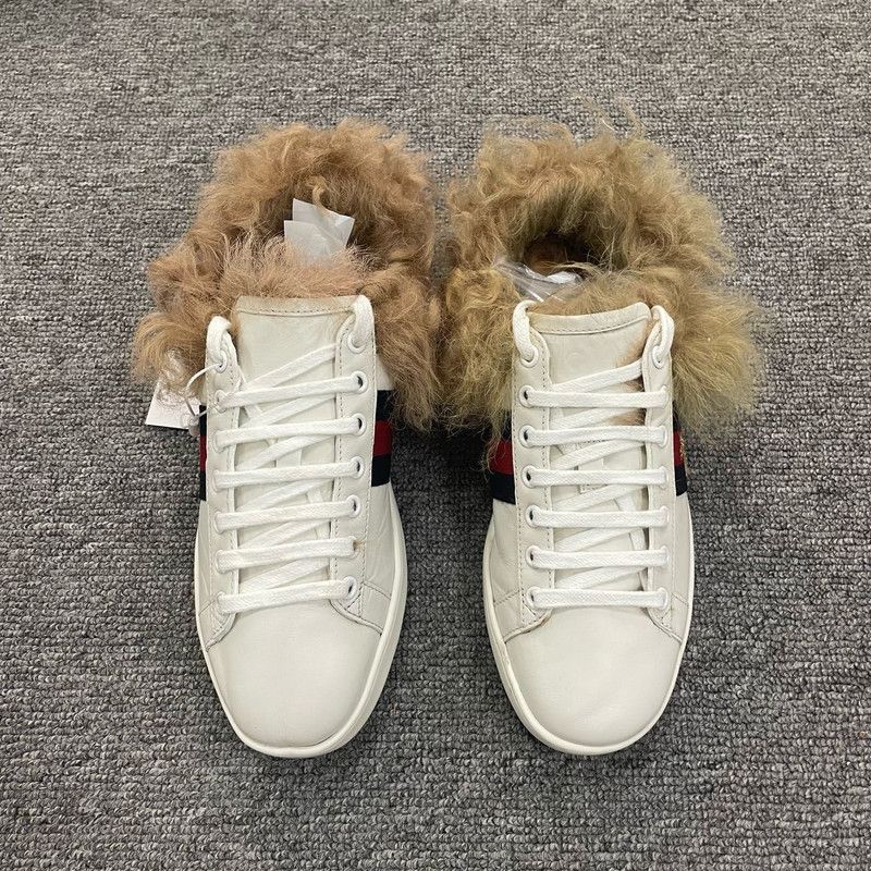Gucci Gucci Ace Wool Embroidered Bee White Sneakers 0079 Size US 6.5 / EU 39-40 - 2 Thumbnail