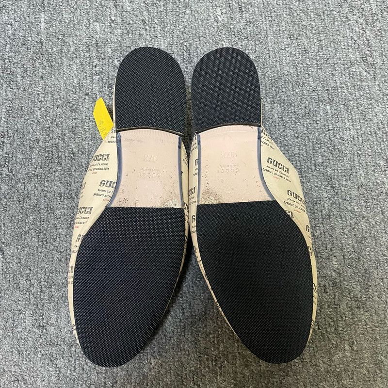 Gucci Gucci Beige Leather Patterned Casual Slippers 0079 Size US 7.5 / EU 40-41 - 4 Thumbnail