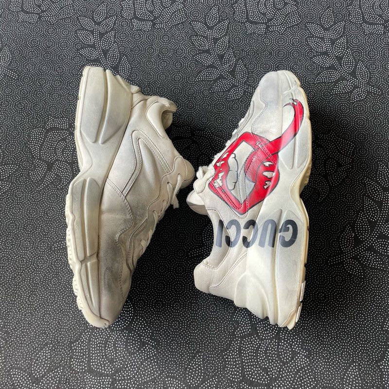 Gucci Gucci Rhyton Leather Low Top Sneakers 0079 Size US 8.5 / EU 41-42 - 7 Thumbnail