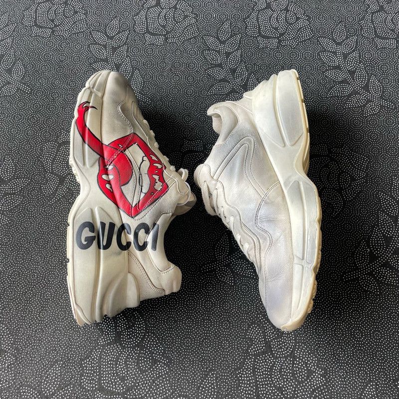 Gucci Gucci Rhyton Leather Low Top Sneakers 0079 Size US 8.5 / EU 41-42 - 6 Thumbnail