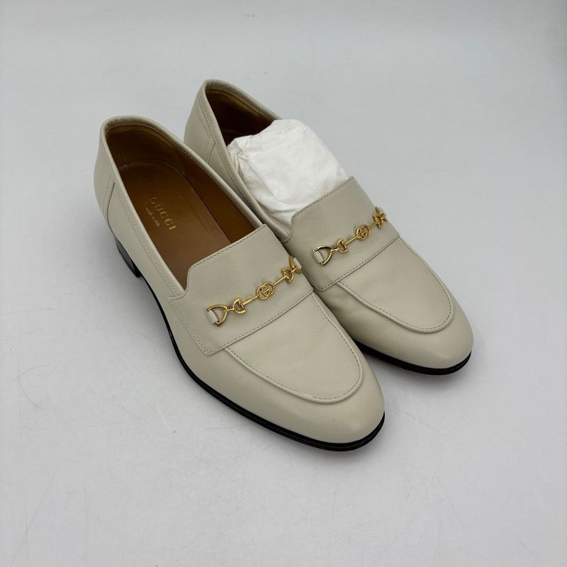 Gucci Gucci Interlocking G Horsebit Loafers in Ivory 0079 Size US 5.5 / EU 38 - 2 Thumbnail