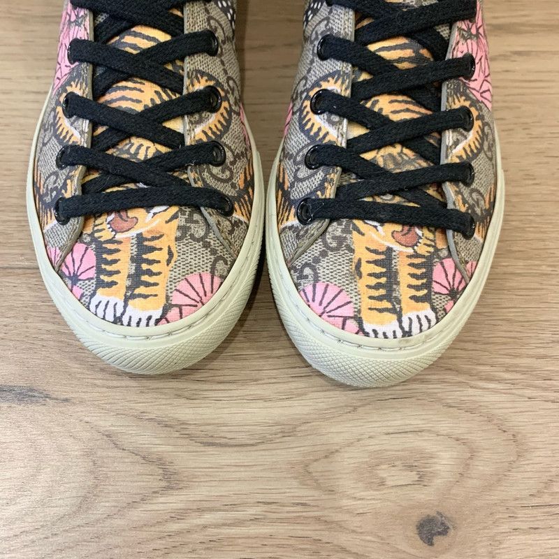 Gucci Gucci Tiger Print High-Top Sneakers 0079 Size US 5.5 / EU 38 - 7 Thumbnail