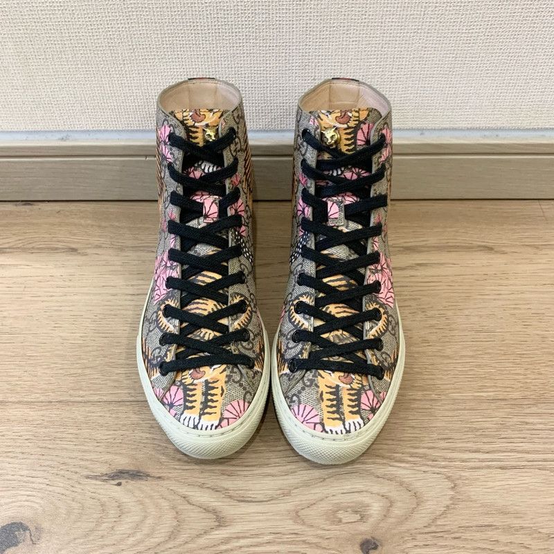 Gucci Gucci Tiger Print High-Top Sneakers 0079 Size US 5.5 / EU 38 - 4 Thumbnail