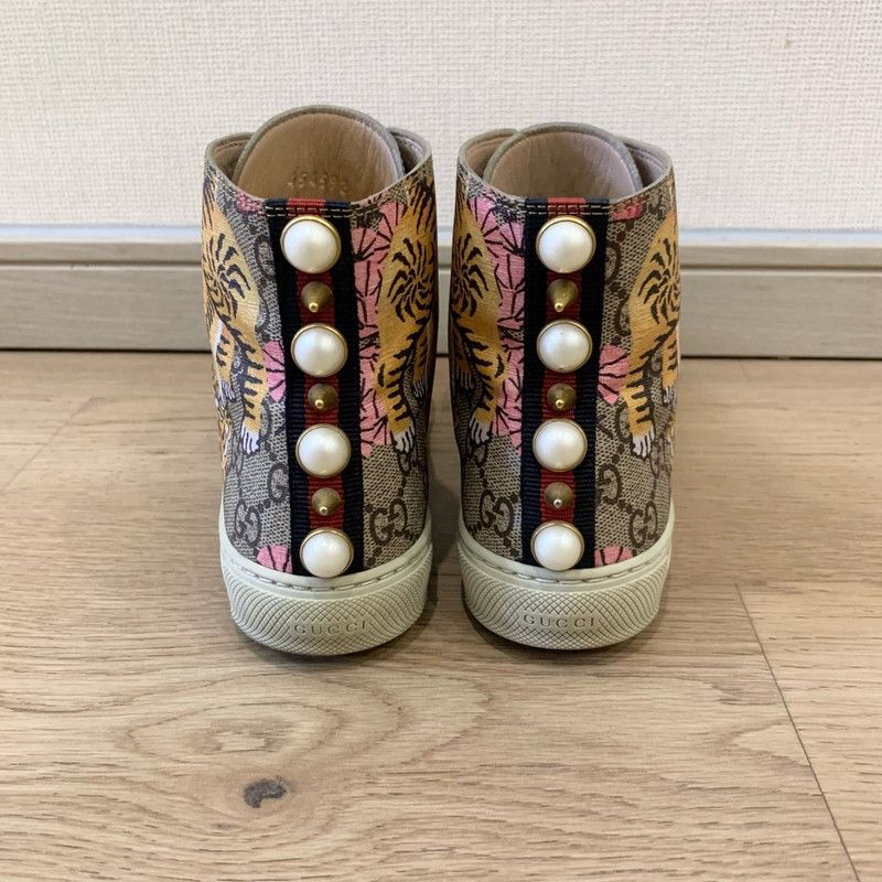 Gucci Gucci Tiger Print High-Top Sneakers 0079 Size US 5.5 / EU 38 - 5 Thumbnail