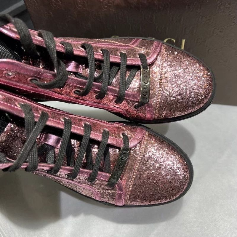 Gucci Gucci Sequin High-Top Sneakers in Pink 0079 Size US 5.5 / EU 38 - 7 Thumbnail