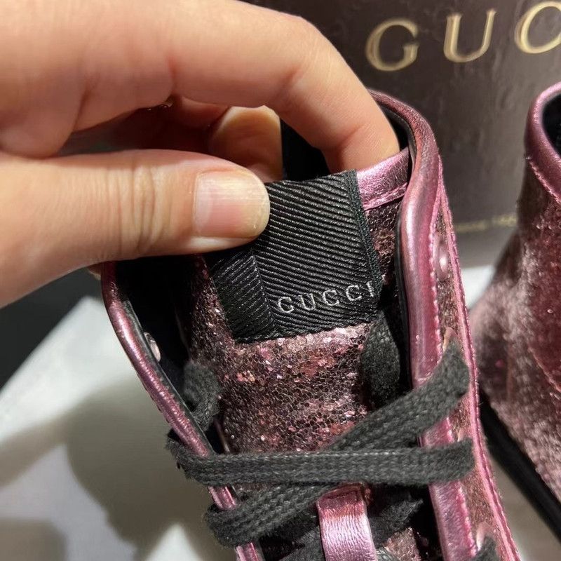 Gucci Gucci Sequin High-Top Sneakers in Pink 0079 Size US 5.5 / EU 38 - 9 Thumbnail