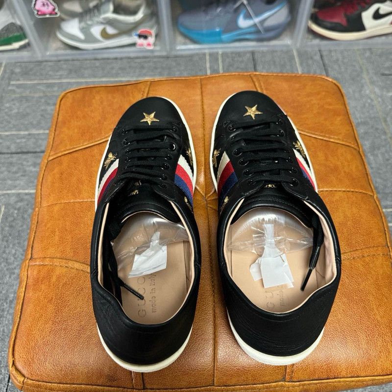 Gucci Gucci Ace Bees and Stars Black Sneakers 0079 Size US 8 / EU 41 - 6 Thumbnail