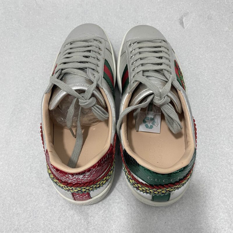Gucci Gucci Silver Casual Sneakers with Dragon Embroidery 0079 Size US 7.5 / EU 40-41 - 6 Thumbnail