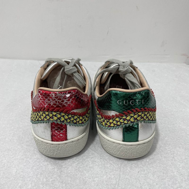 Gucci Gucci Silver Casual Sneakers with Dragon Embroidery 0079 Size US 7.5 / EU 40-41 - 3 Thumbnail