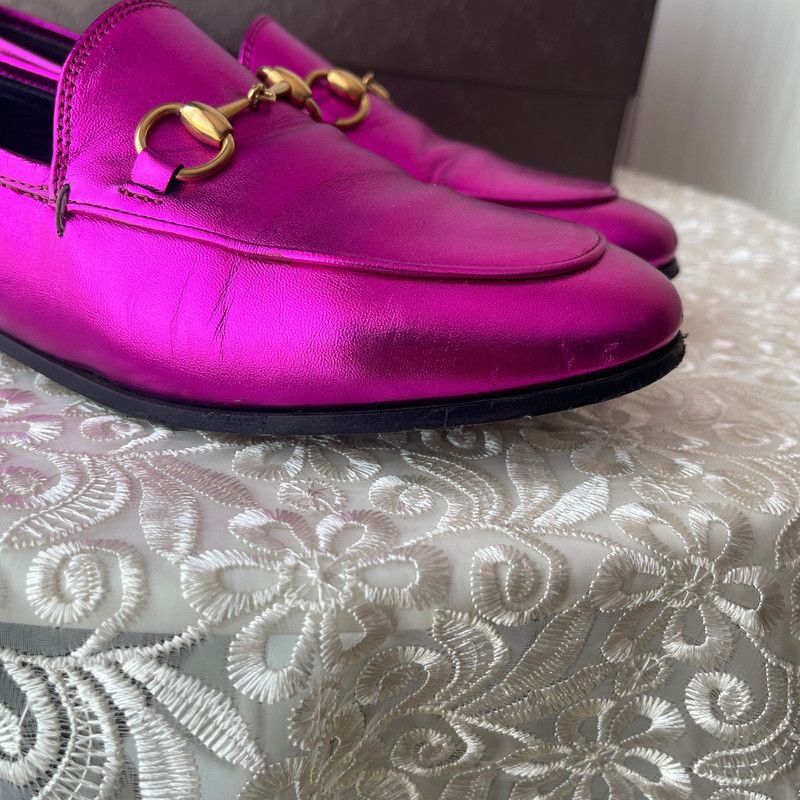 Gucci Gucci Nappa Silk Loafers in Pink 0079 Size US 6 / EU 39 - 11 Thumbnail