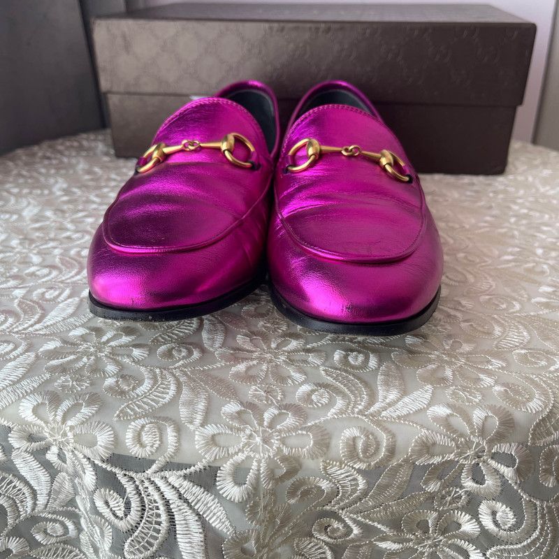 Gucci Gucci Nappa Silk Loafers in Pink 0079 Size US 6 / EU 39 - 10 Thumbnail
