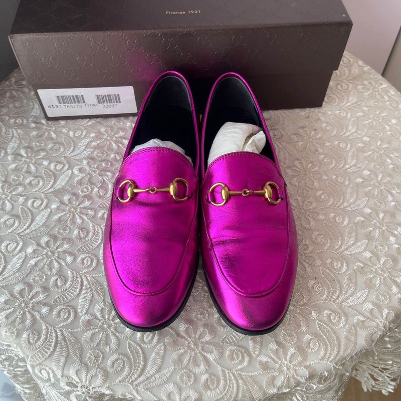 Gucci Gucci Nappa Silk Loafers in Pink 0079 Size US 6 / EU 39 - 4 Thumbnail