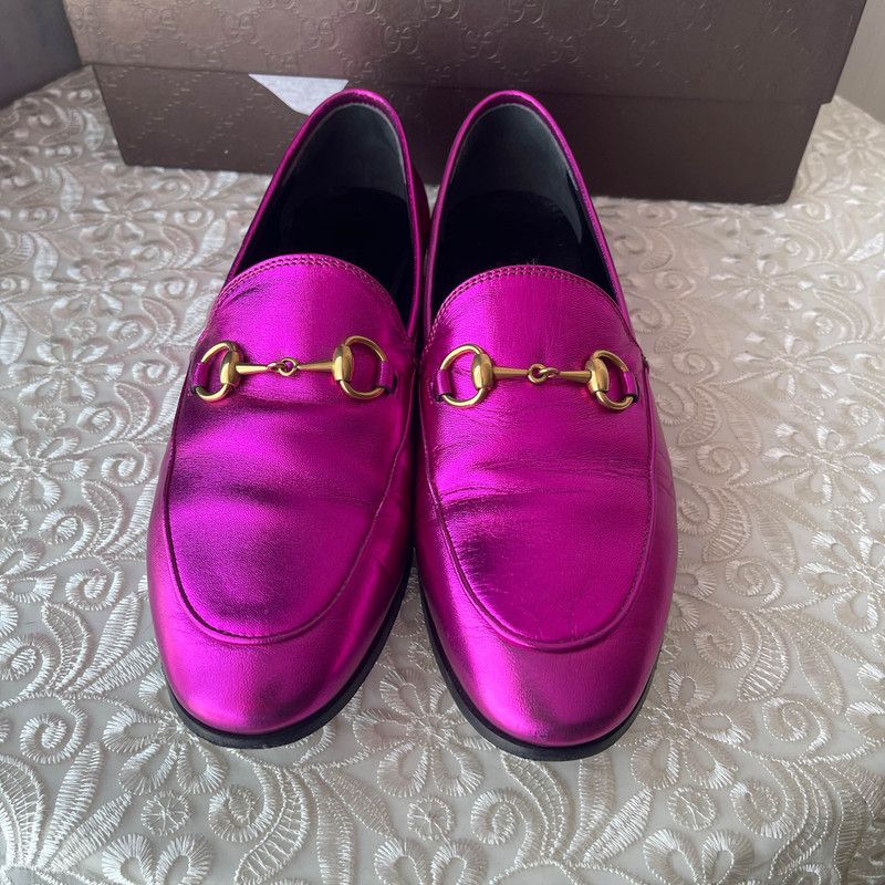 Gucci Gucci Nappa Silk Loafers in Pink 0079 Size US 6 / EU 39 - 14 Thumbnail