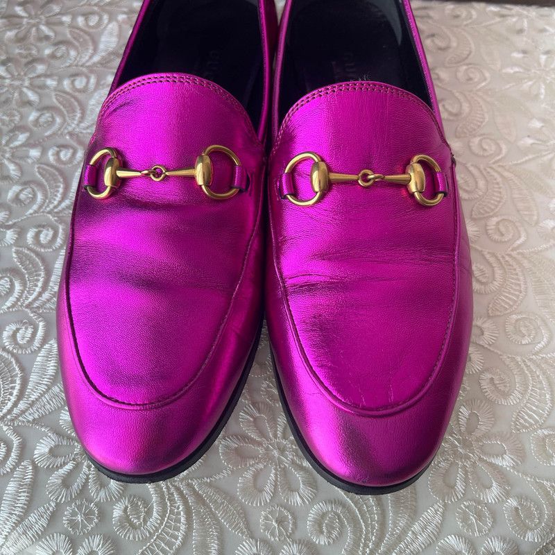 Gucci Gucci Nappa Silk Loafers in Pink 0079 Size US 6 / EU 39 - 13 Thumbnail