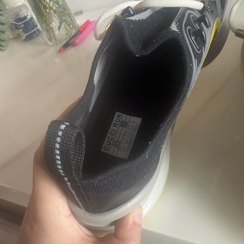 Gucci Gucci Run Low-Top Sneakers in Black and Green 0079 Size US 11 / EU 44 - 6 Thumbnail
