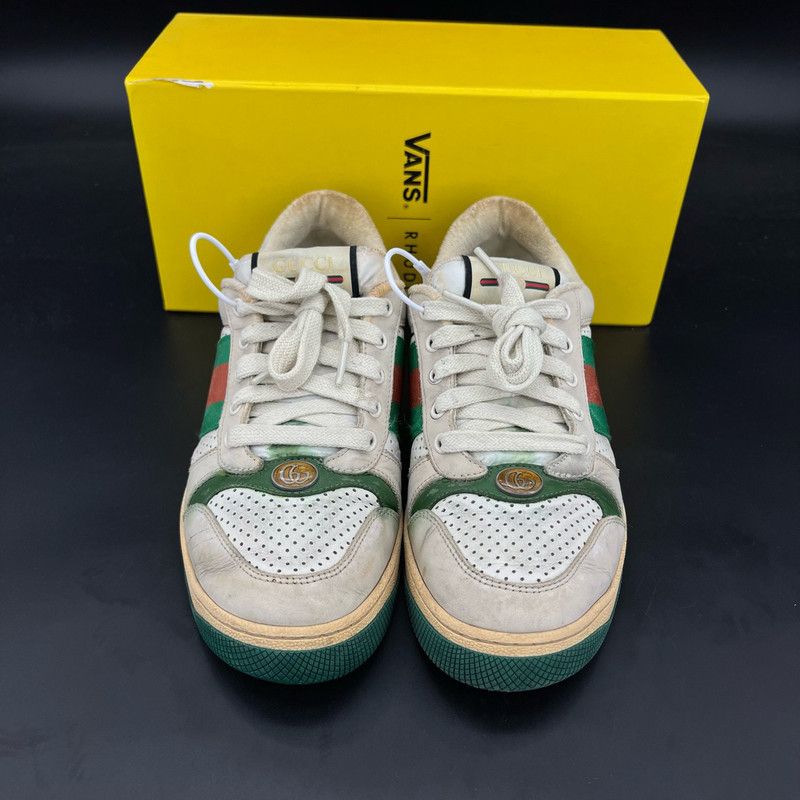 Gucci GUCCI Screener Dirty Sneakers in Gray Green 0079 Size US 8.5 / EU 41-42 - 2 Thumbnail