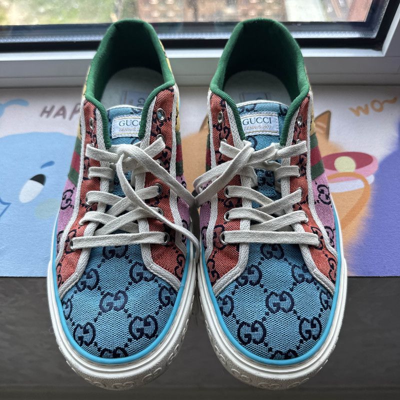 Gucci Gucci Tennis 1977 Multicolor Stylish Lace-Up Sneakers 0079 Size US 9.5 / EU 42-43 - 2 Thumbnail