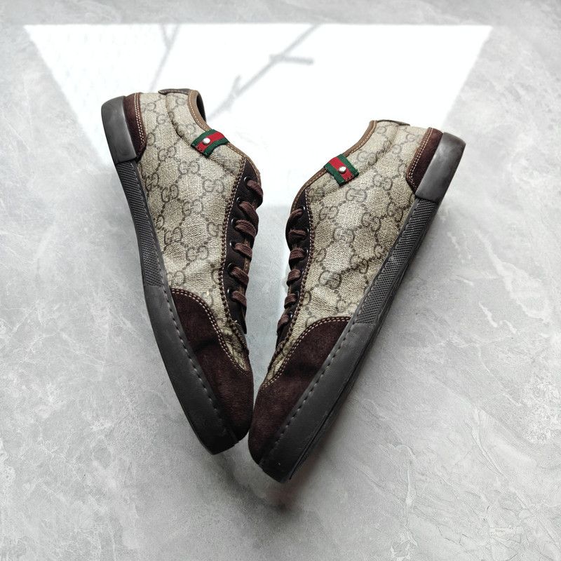 Gucci Gucci GG Velvet Casual Sneakers in Dark Beige 0079 Size US 8 / EU 41 - 11 Thumbnail