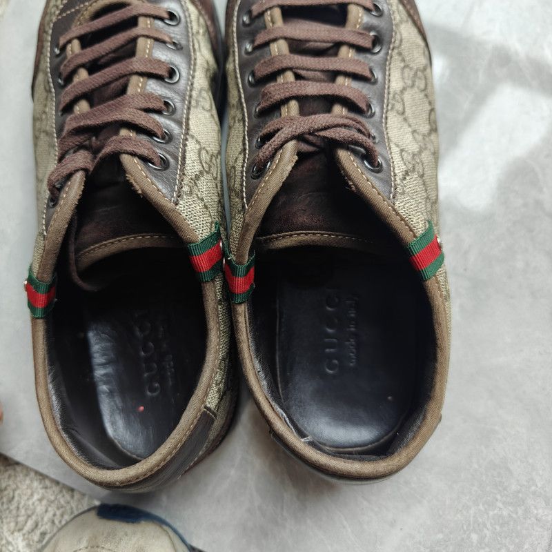 Gucci Gucci GG Velvet Casual Sneakers in Dark Beige 0079 Size US 8 / EU 41 - 8 Thumbnail