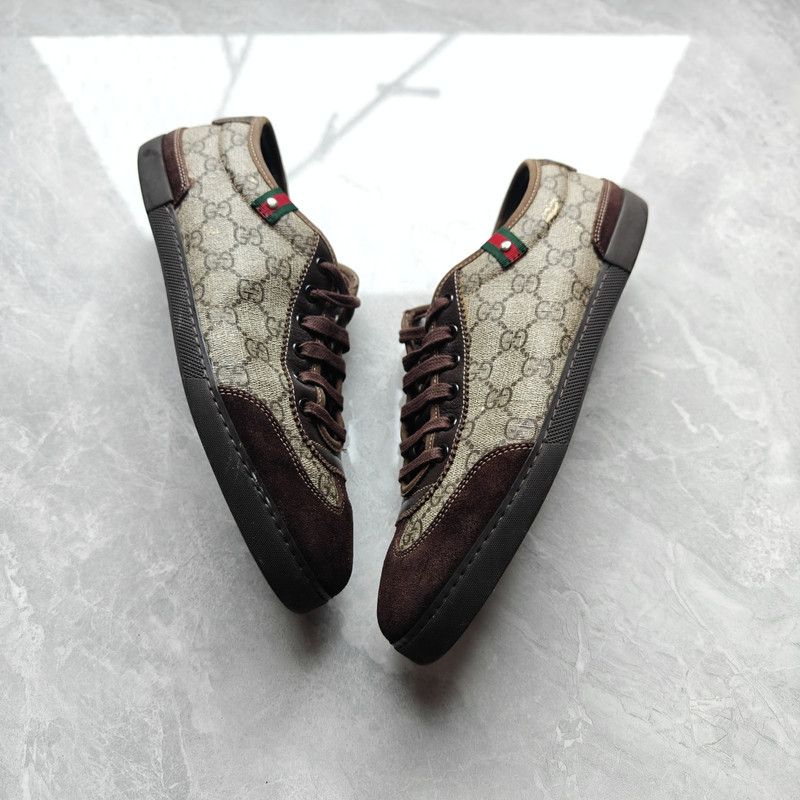 Gucci Gucci GG Velvet Casual Sneakers in Dark Beige 0079 Size US 8 / EU 41 - 10 Thumbnail