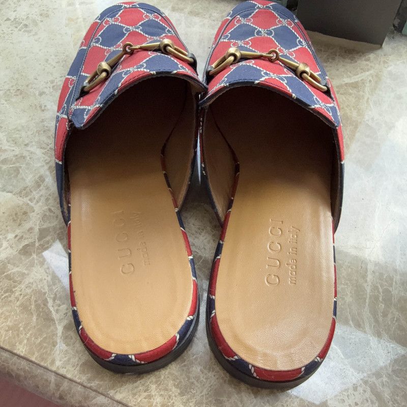Gucci Gucci Orange Canvas Slip-On Mules for Men 0079 Size US 8 / EU 41 - 3 Thumbnail