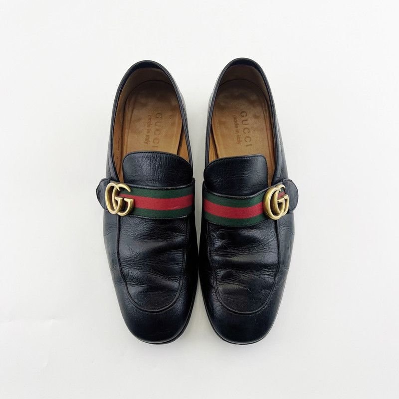 Gucci Gucci Black Double G Striped Casual Loafers 0079 Size US 7.5 / EU 40-41 - 2 Thumbnail