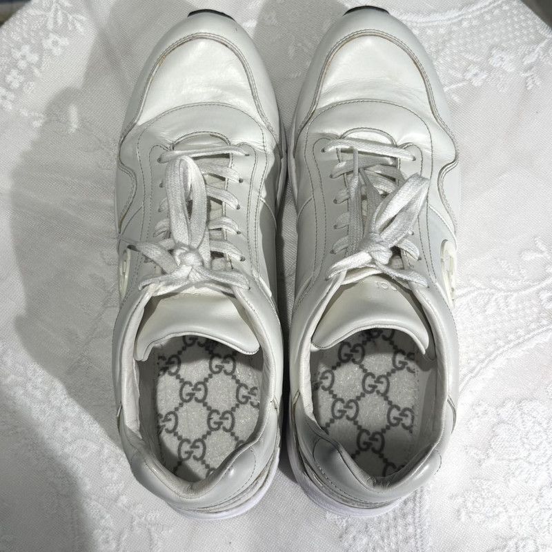 Gucci Gucci White Leather Low-Top Sports Sneakers 0079 Size US 9.5 / EU 42-43 - 11 Thumbnail