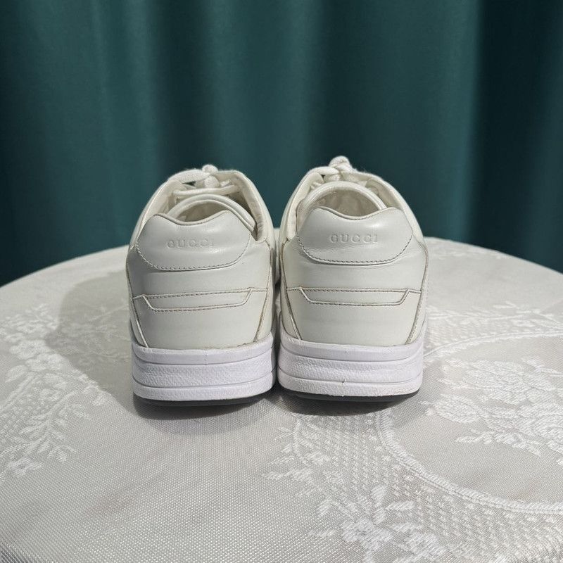 Gucci Gucci White Leather Low-Top Sports Sneakers 0079 Size US 9.5 / EU 42-43 - 4 Thumbnail